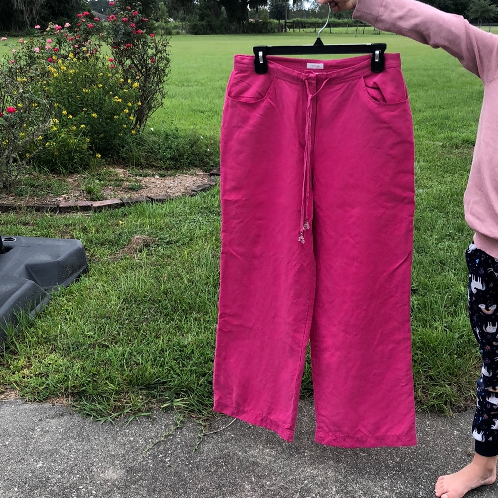 Liz Claiborne Tabitha pink linen pants size 8